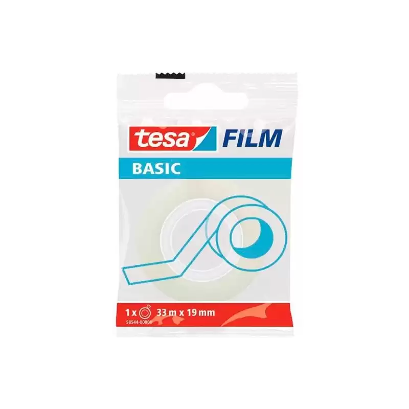 (58544-00000-00) TESA FILM CINTA ADHESIVA TRANSPARENTE BASIC ROLLO 19MM X 33M