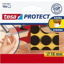 (57892-00001-01) TESA FIELTRO PROTECTOR ANTIRASGUÑOS DIAMETRO Ø18MM MARRÓN -BLISTER 16U-
