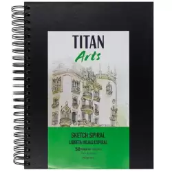 (122002129) TITAN ARTS LIBRETA DE DIBUJO PARA BOCETOS ESPIRAL A4 50H 200GR