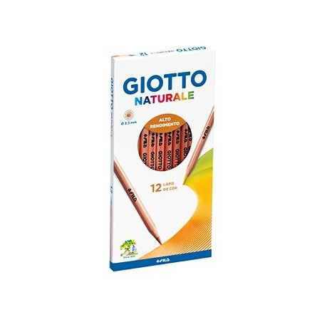 (F221200) GIOTTO LÁPICES DE COLORES NATURALE ESTUCHE 12 UD