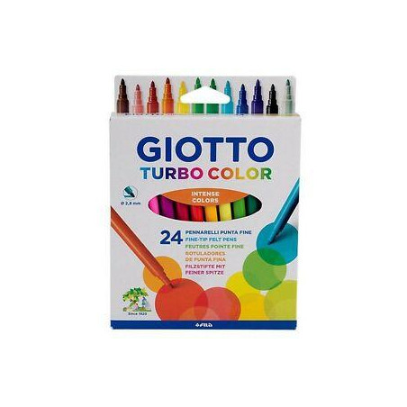 (F417000) GIOTTO ROTULADORES TURBO COLOR SURTIDOS ESTUCHE 24 UD