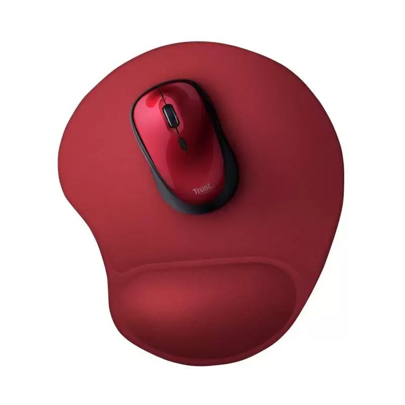 (20429) TRUST BIGFOOT ALFOMBRILLA ERGONÓMICA ANTIDESLIZANTE PARA RATÓN RELLENO GEL ROJO