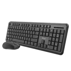 (24010) TRUST COMBO TECLADO + RATÓN  WIRELESS SILENCIOSO RESISTENTE A LA CAIDA DE LIQUIDOS 13TEC MULTIMEDIA RATON AMBIDIESTRO...