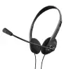 (24659) TRUST AURICULARES BASIC ESTÉREO JACK 3.5MM ULTRALIGEROS CON MICRÓFONO FLEXIBLE AJUSTABLE NEGRO.