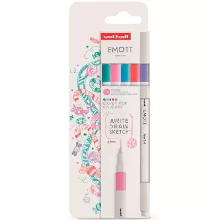 (302422260) UNIBALL EMOTT ROTULADORES DE ESCRITURA Y DIBUJO COLORES DULCES ESTUCHE 5 UD