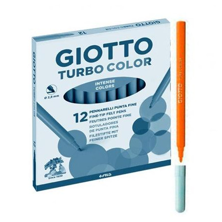 (F485005) GIOTTO ROTULADORES TURBO COLOR NARANJA ESTUCHE 12 UD