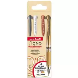 (302422291) UNIBALL ROLLERBALL SIGNO BROAD UM-153 1.0MM SURTIDO NO.1 SET 4 UD