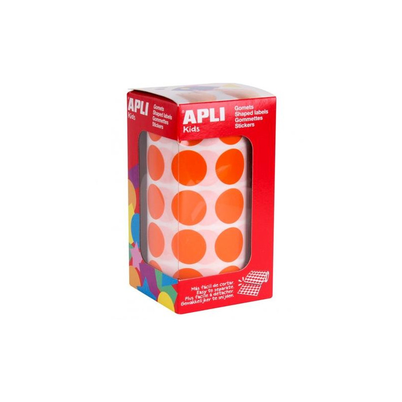 (11488) APLI GOMETS REDONDOS 20MM ROLLO NARANJA