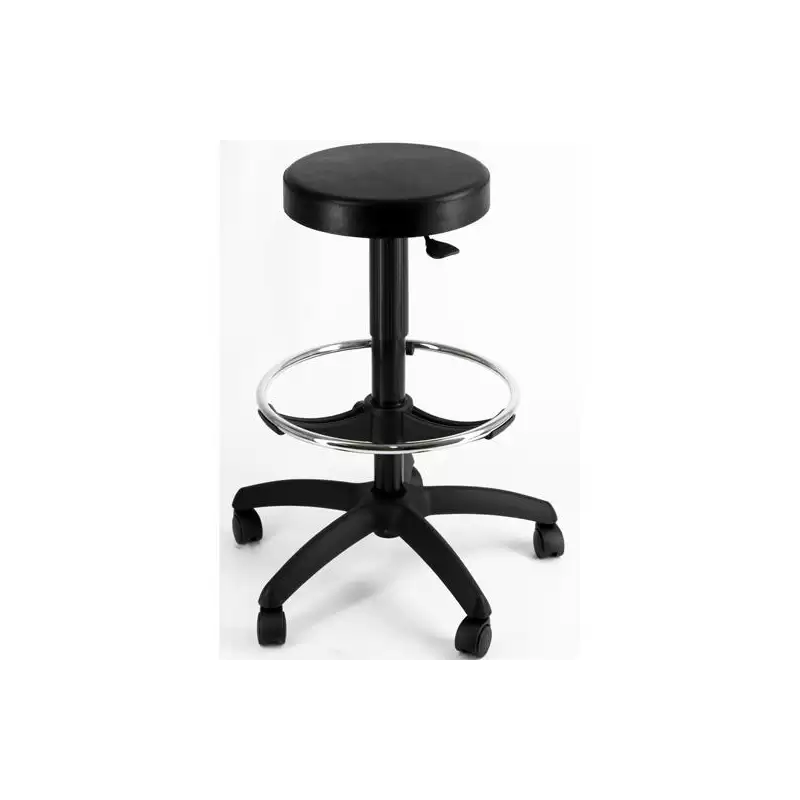 (EOE13) UNISIT TABURETE ESOS GIRATORIO REGULABLE C/REPOSAPIÉS POLIURETANO NEGRO