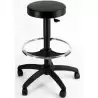 (EOE13) UNISIT TABURETE ESOS GIRATORIO REGULABLE C/REPOSAPIÉS POLIURETANO NEGRO