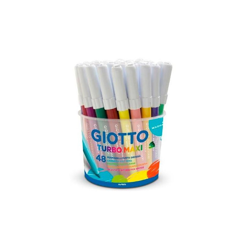 (F521400) GIOTTO ROTULADORES TURBO MAXI COLORES SURTIDOS BOTE 48 UD