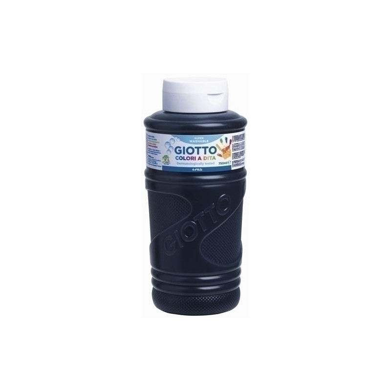 (F472924) GIOTTO PINTURA DE DEDOS DE 750 ML COLOR NEGRO