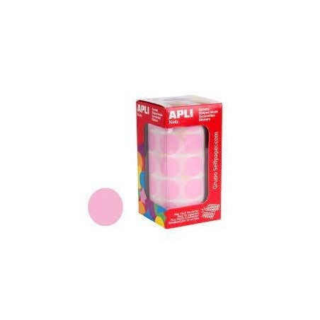 (11489) APLI GOMETS REDONDOS 20MM ROLLO ROSA