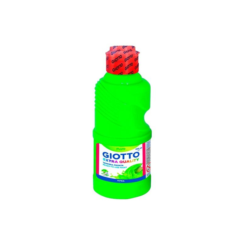 (F53110200) GIOTTO TÉMPERA FLUO VERDE BOTELLA 250 ML
