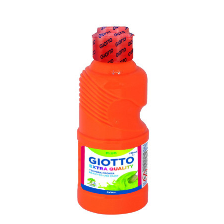 (F53110300) GIOTTO TÉMPERA FLUO NARANJA BOTELLA 250 ML