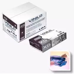 (27085) CAJA DE GUANTES DE VINILO AZUL SIN POLVO MULTIUSOS TALLA XG -100U-