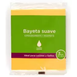 (30905) BAYETAS AMARILLA SUAVE 40X36 SUAVE AMARILLO -PACK 3U-