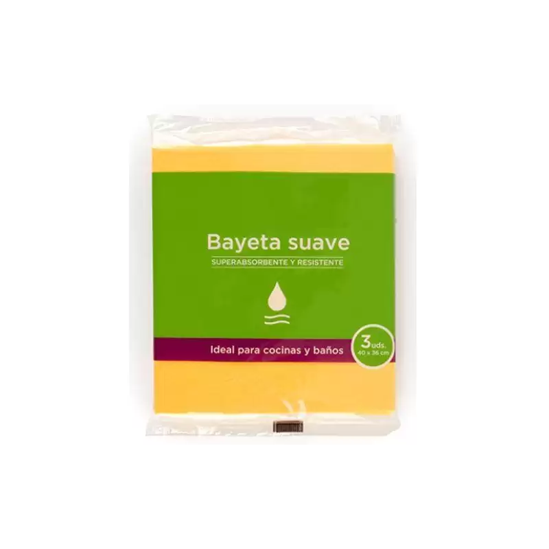 (30905) BAYETAS AMARILLA SUAVE 40X36 SUAVE AMARILLO -PACK 3U-