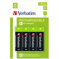 (49517) VERBATIM PILAS ALCALINAS RECARGABLES AA - HR06 - (PACK 4 UDS) (SUSTITUYE 49941)