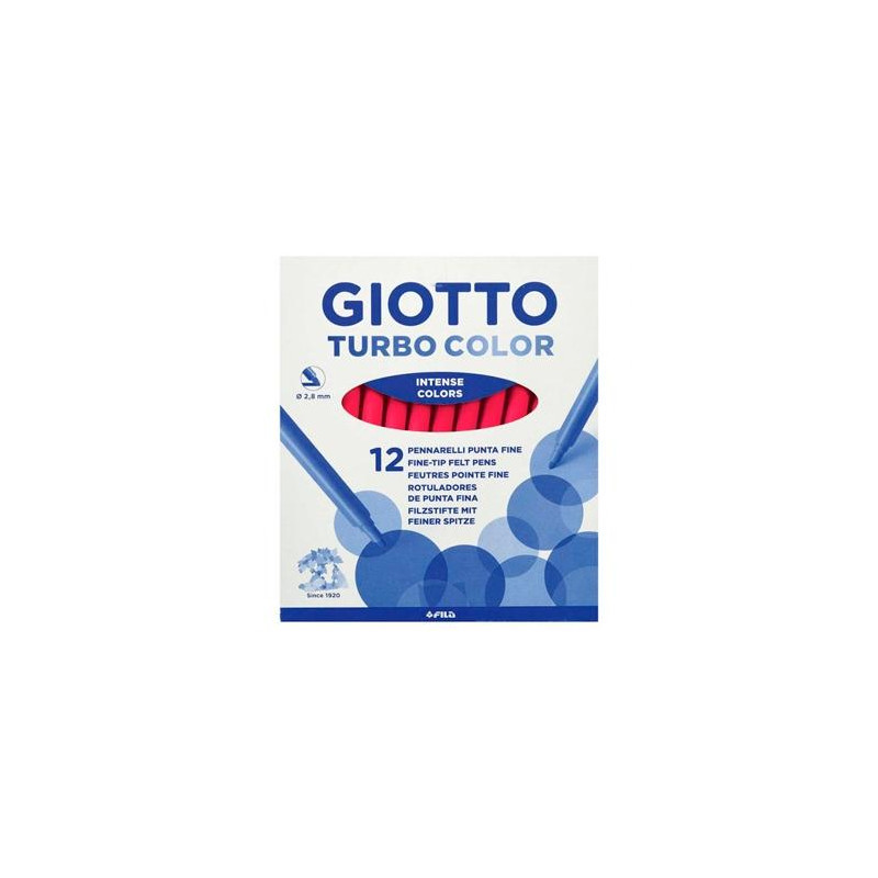 (F485011) GIOTTO ROTULADORES TURBO COLOR ROJO ESTUCHE 12 UD