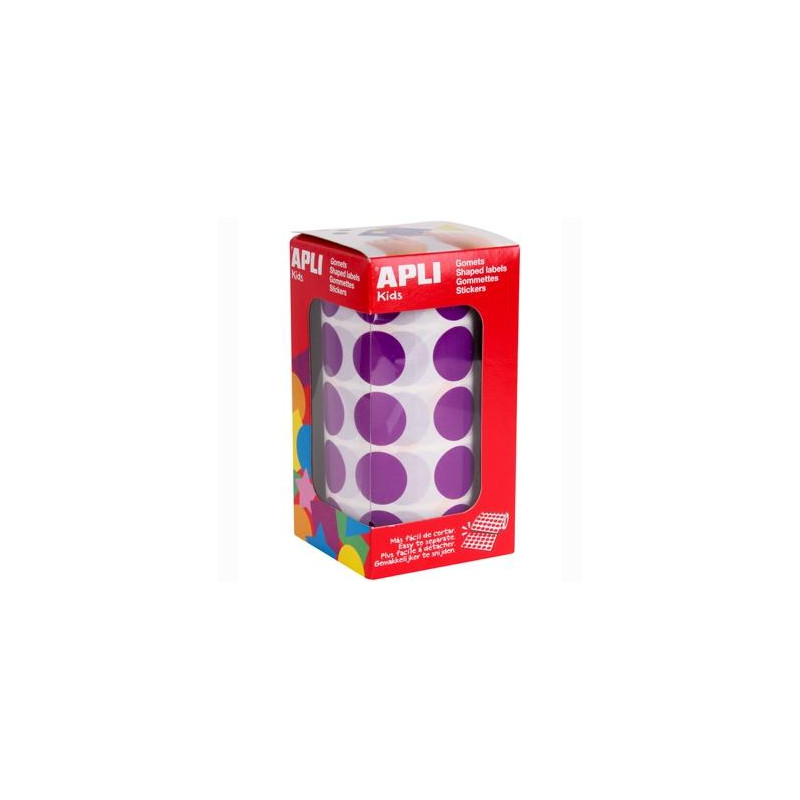 (11490) APLI GOMETS REDONDOS 20MM ROLLO LILA