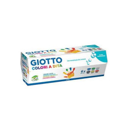 (F534100) GIOTTO PINTURA DE DEDOS DE 100 ML COLORES ESTUCHE DE 6 BOTES