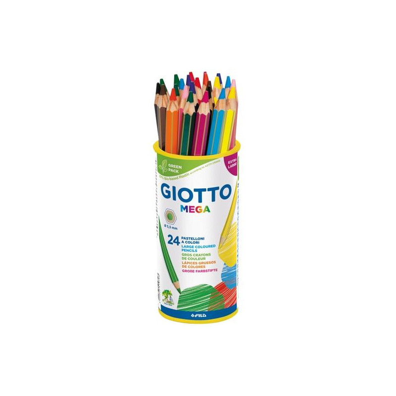 (F519700) GIOTTO LÁPICES DE COLORES MEGA C/SURTIDOS BOTE 24 UD