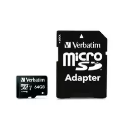 (44084) VERBATIM MICRO SDHC 64GB CLASE 10 C/ADAPTADOR
