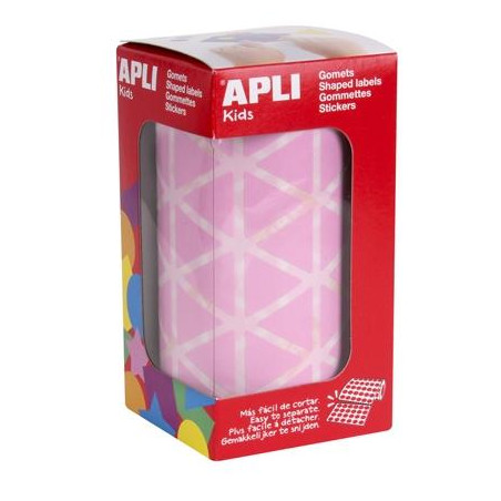 (11494) APLI GOMETS TRIANGULARES 20MM ROLLO ROSA -ROLLO 2832 UNIDADES-