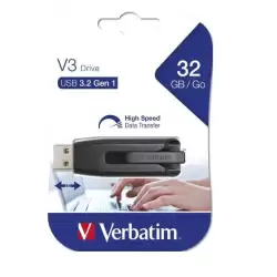 (49173) VERBATIM PENDRIVE V3 STORE ´N´ GO SUPER SPEED 32GB RETRÁCTIL USB 3.2 NEGRO