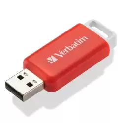 (49453) VERBATIM PENDRIVE V DATABAR 16GB HI-SPEED RETRÁCTIL USB 2.0 ROJO