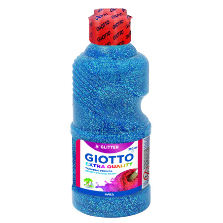 (F53120400) GIOTTO TÉMPERA GLITTER AZUL BOTELLA 250 ML