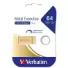 (99106) VERBATIM PENDRIVE METAL EXECUTIVE 64GB C/RANURA PARA COLGAR Y LLAVERO USB 3.2 GOLD