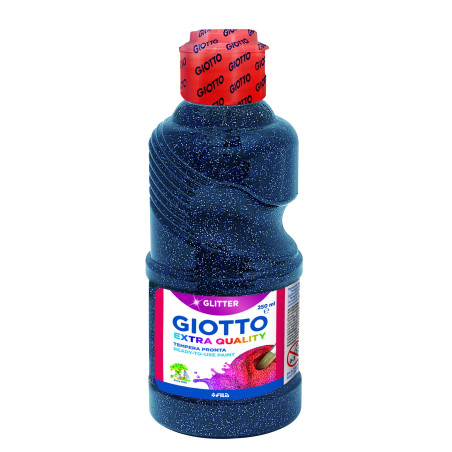 (F53120800) GIOTTO TÉMPERA GLITTER AZUL OSCURO BOTELLA 250 ML