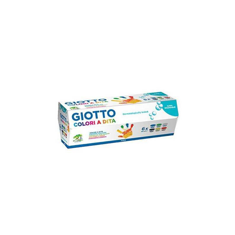 (F534100) GIOTTO PINTURA DE DEDOS DE 100 ML COLORES ESTUCHE DE 6 BOTES