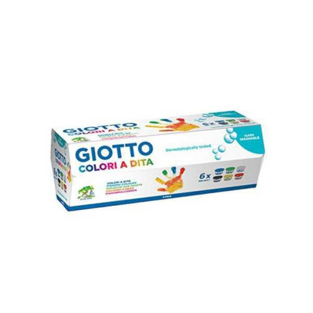 (F534100) GIOTTO PINTURA DE DEDOS DE 100 ML COLORES ESTUCHE DE 6 BOTES