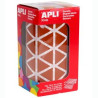 (11496) APLI GOMETS TRIANGULARES 20MM ROLLO MARRÓN -ROLLO 2832 UNIDADES-