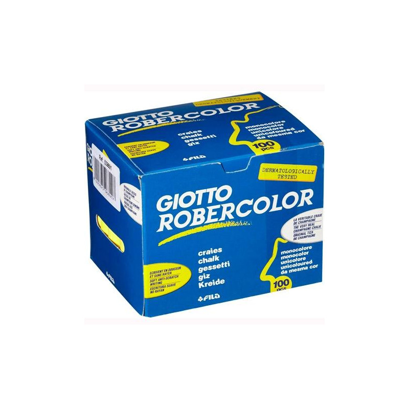 (F539601) GIOTTO TIZA ROBERCOLOR AMARILLO ANTIPOLVO CAJA DE 100