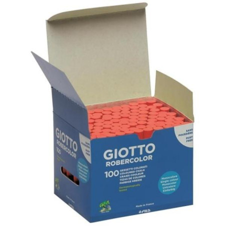 (F539603) GIOTTO TIZA ROBERCOLOR ROJO ANTIPOLVO CAJA DE 100