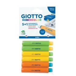 (F692300) GIOTTO PORTATIZAS DE PLÁSTICO COLORES SURTIDOS BLÍSTER 5+1 UD