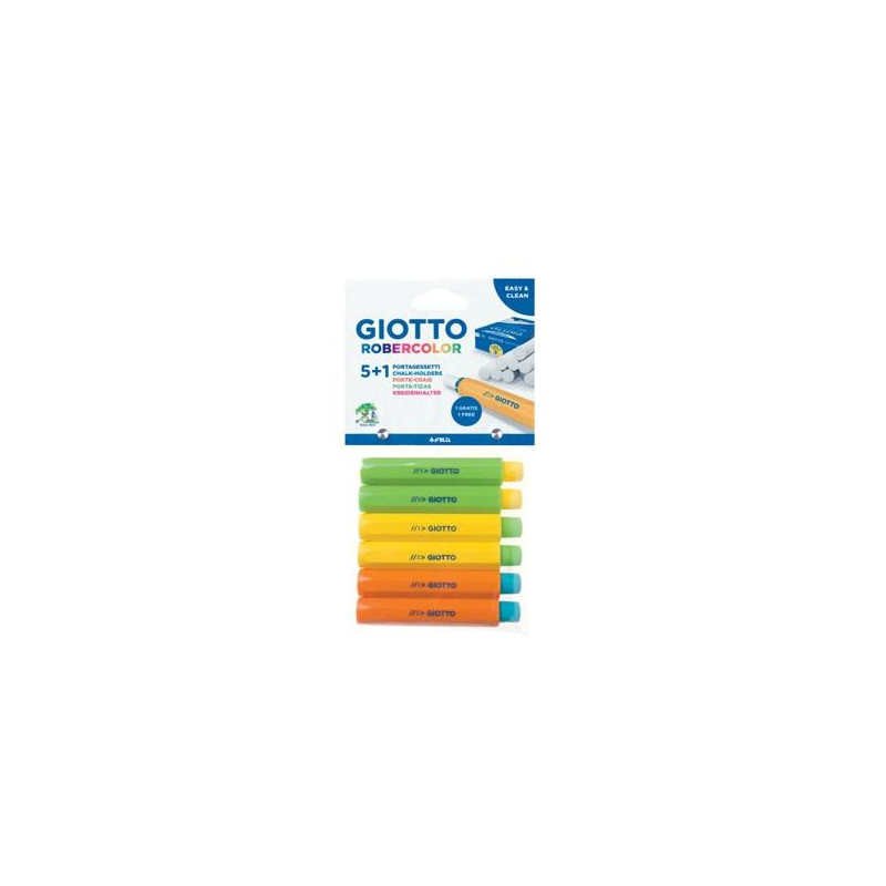(F692300) GIOTTO PORTATIZAS DE PLÁSTICO COLORES SURTIDOS BLÍSTER 5+1 UD
