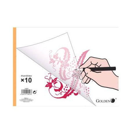 (318047) GOLDEN BLOC PAPEL VEGETAL ENCOLADO 10 HOJAS 70 GR. 31X24CM