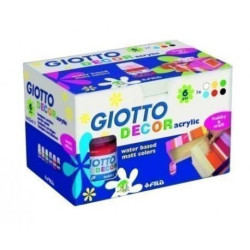 (F538200) GIOTTO TÉMPERA ACRÍLICA DECOR 25ML COLORES SURTIDOS 6 BOTES