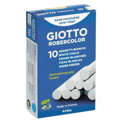 (F538700) GIOTTO TIZAS ROBERCOLOR ANTIPOLVO BLANCO CAJA 10 UD