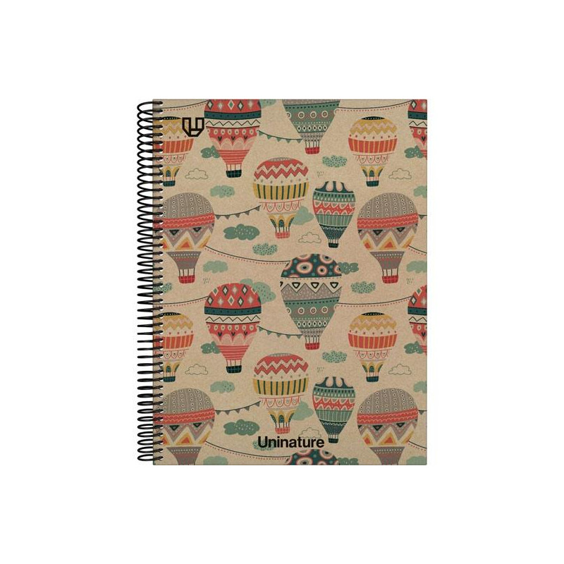 (88502302) GRAFOPLÁS CUADERNO ESPIRAL A4 80H 4X4 90GR KRAFT Y CARTÓN RECICLADO UNINATURE CAPADOCIA