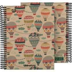 (88510002) GRAFOPLÁS CUADERNO ESPIRAL A5 80H 4X4 90GR KRAFT Y CARTÓN RECICLADO UNINATURE CAPADOCIA