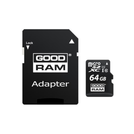 (M1AA-0640R12) GOODRAM TARJETA DE MEMORIA MICRO SDXC UHS-I 64GB C10 R100 C/ADAPTADOR