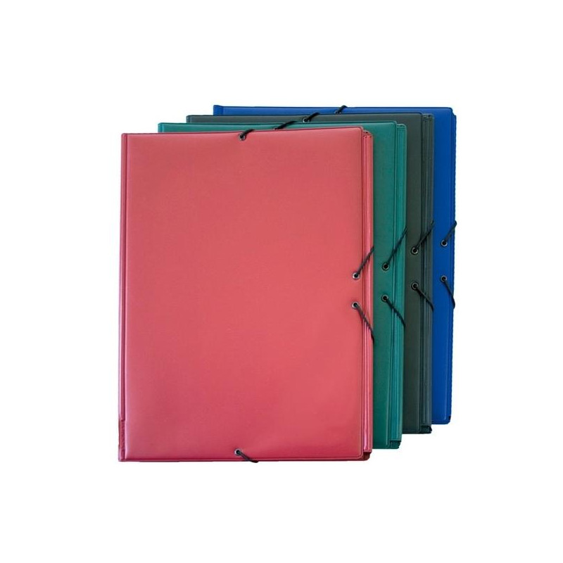 (01220010) GRAFOPLÁS CARPETA CON GOMAS 3 SOLAPAS FOLIO FORRADAS PVC NEGRO