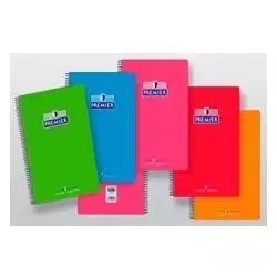 (2287-90) ZORRILLA CUADERNO ESPIRAL PREMIER 80H FOLIO 90GR PAUTA 3.5 T/ CARTÓN CONTRACOLADO EXTRADURO COLORES SURTIDOS