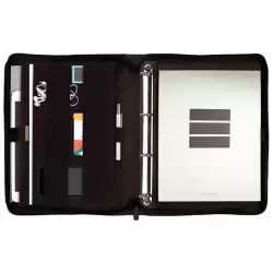 (5398360) FINOCAM PORTADOCUMENTOS SERIE 00 CREMALLERA CON ANILLAS A4 MOD. J964 POLIÉSTER NEGRO